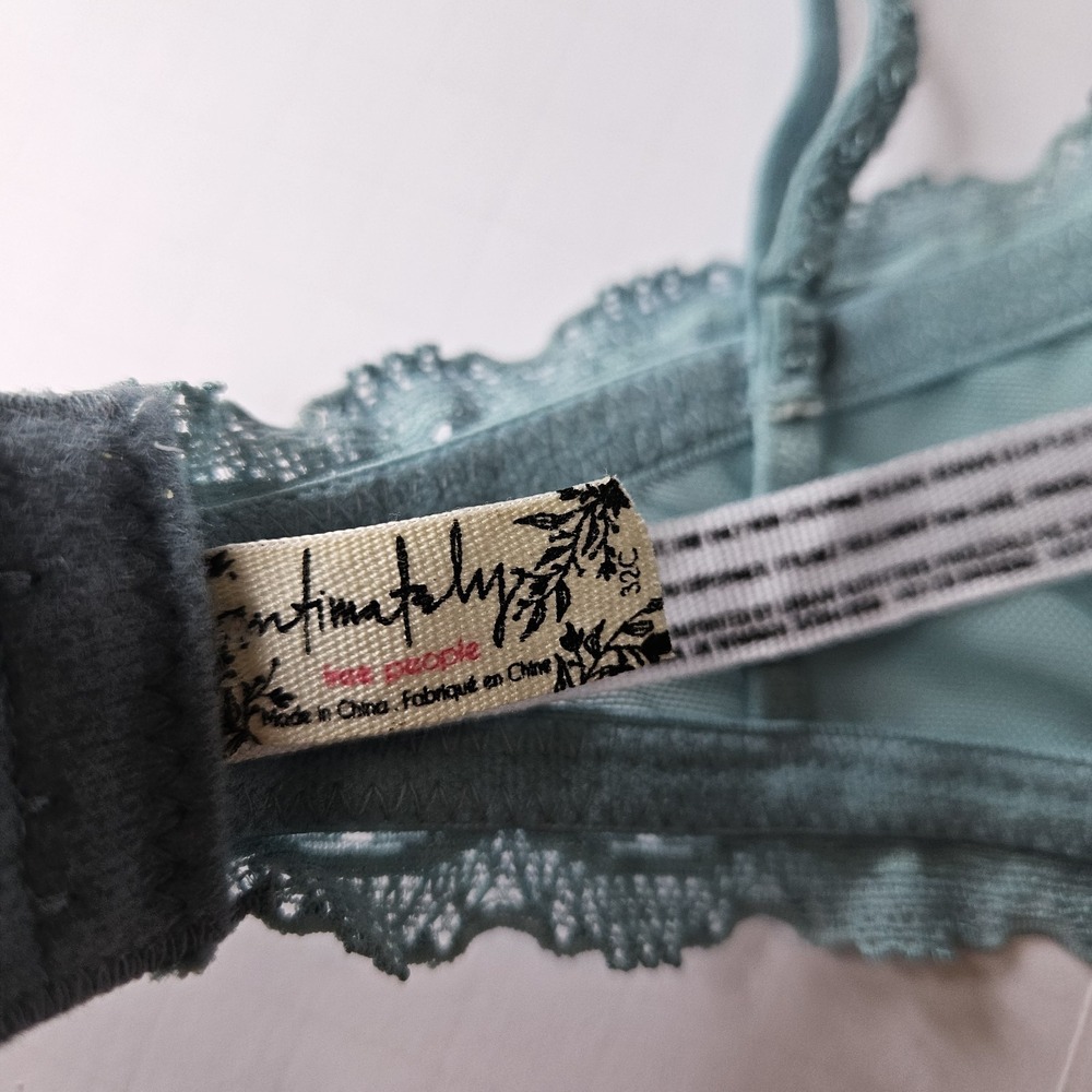 Free People Intimately Lace Bralette Women 32C Blue Balconette Underwirer - Picture 6 of 7